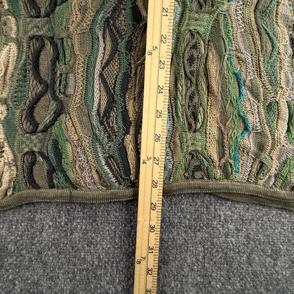 COOGI Australia Sweater Women Medium Green Knit Pullover Turtleneck Padded Shldr - Picture 4 of 16